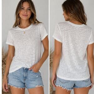 ATM White Tee Shirt Semi Sheer 100% Cotton Size M Designer Summer Lightweight